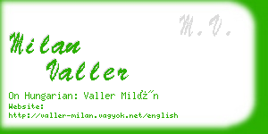 milan valler business card